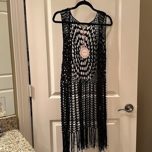 Black Crochet Vest